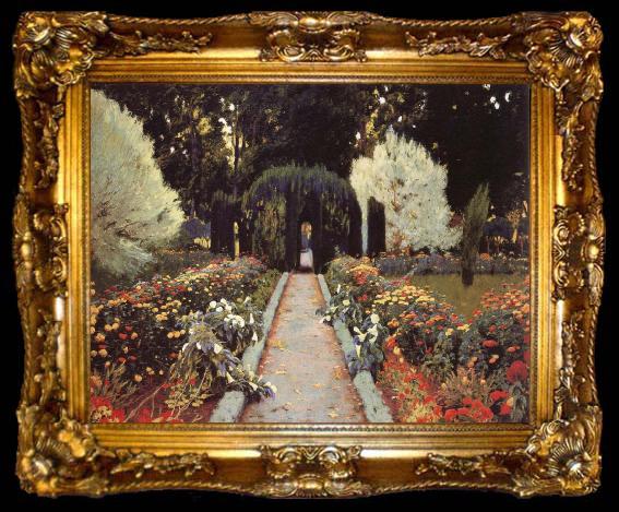 framed  Prats, Santiago Rusinol A Garden in Aranjuez, ta009-2
